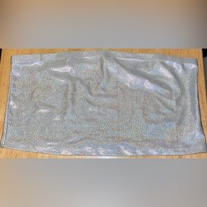 H&M:DIVIDED Bandeau Silver Sparkle Top